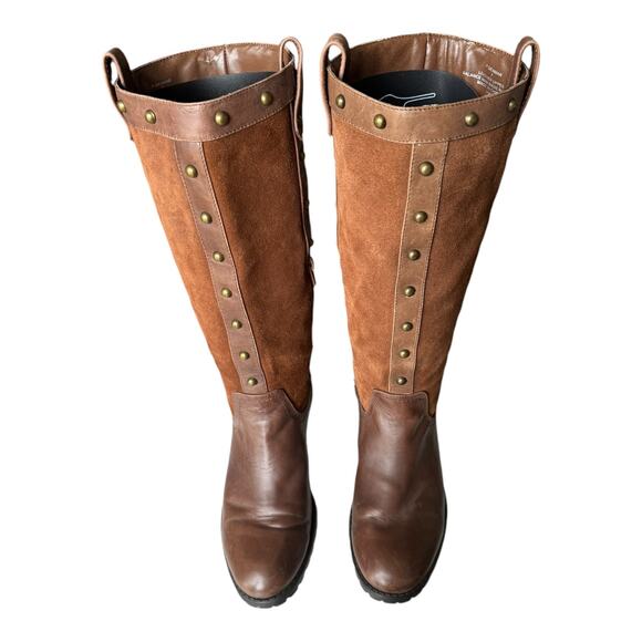 Steve Madden Denmar Studded Leather leopard print Brown Boots size 7 - Picture 5 of 14